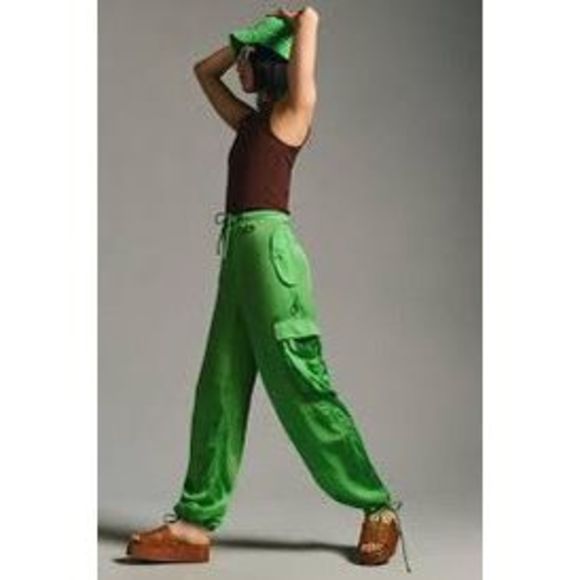 Anthropologie x Love The Label Avril Silky Cargo Pants - Picture 3 of 8